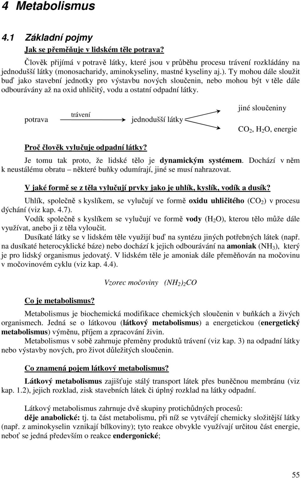 Ty mohou dále sloužit buď jako stavební jednotky pro výstavbu nových sloučenin, nebo mohou být v těle dále odbourávány až na oxid uhličitý, vodu a ostatní odpadní látky.