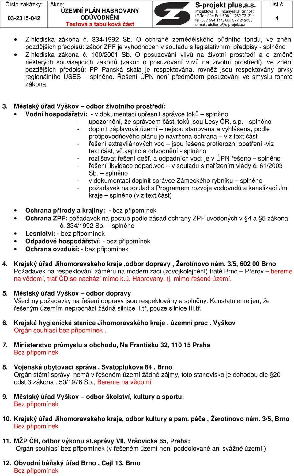 O posuzování vlivů na životní prostředí a o změně některých souvisejících zákonů (zákon o posuzování vlivů na životní prostředí), ve znění pozdějších předpisů: PP Panská skála je respektována, rovněž