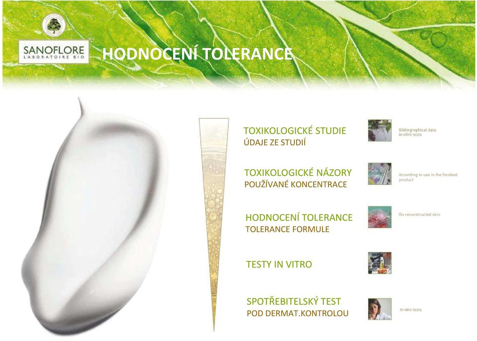 KONCENTRACE HODNOCENÍ TOLERANCE TOLERANCE