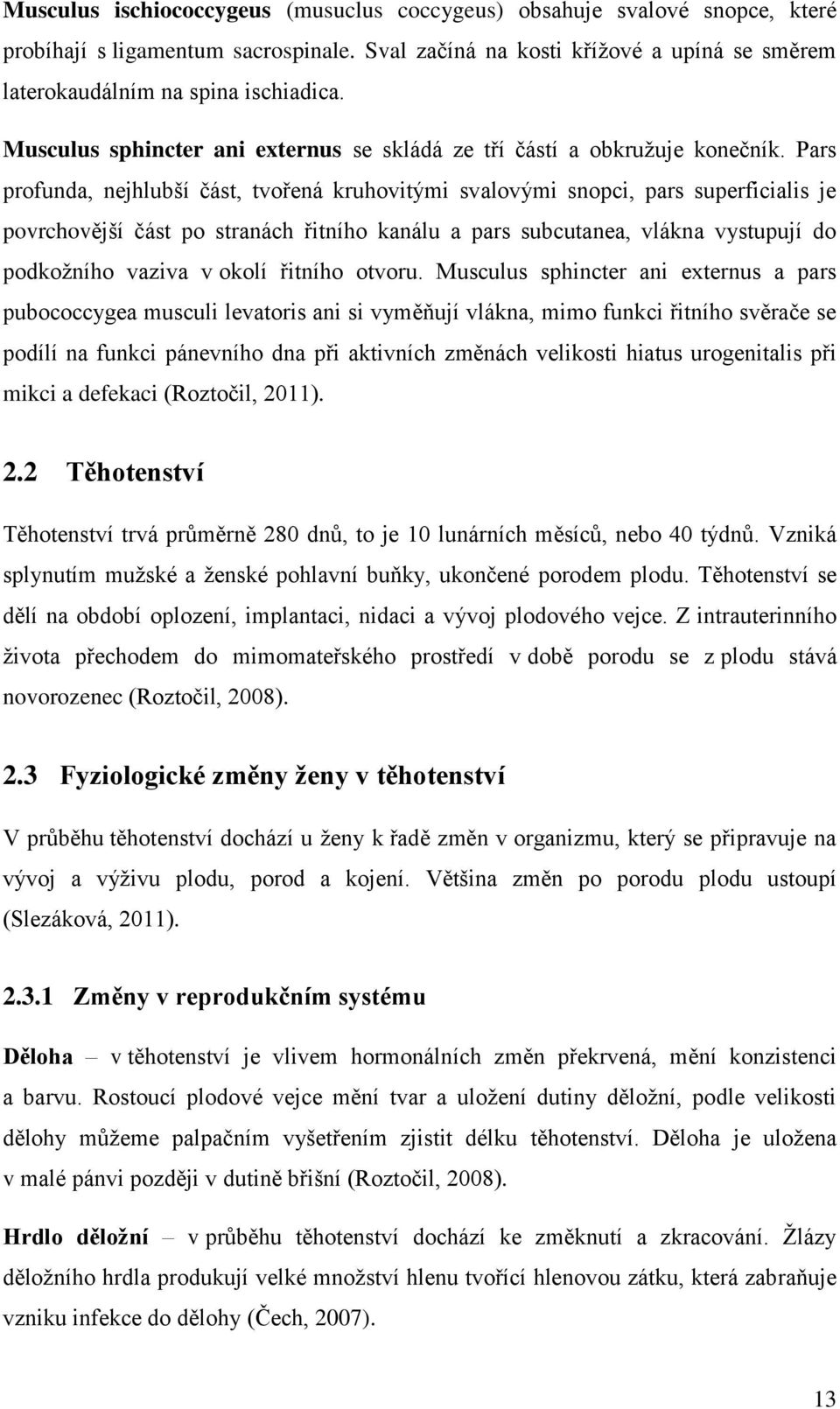 Pars profunda, nejhlubší část, tvořená kruhovitými svalovými snopci, pars superficialis je povrchovější část po stranách řitního kanálu a pars subcutanea, vlákna vystupují do podkožního vaziva v