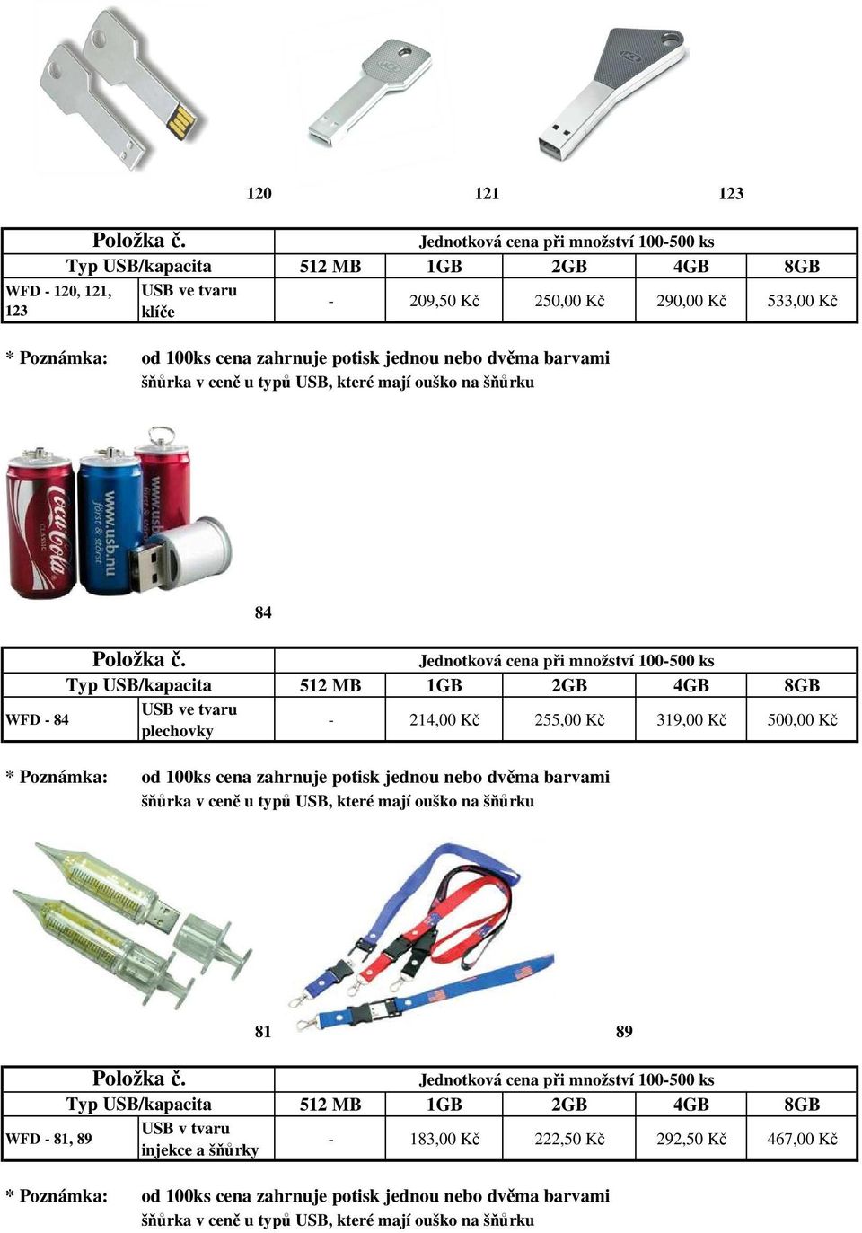 - 214,00 Kč 255,00 Kč 319,00 Kč 500,00 Kč 81 89 USB v tvaru WFD