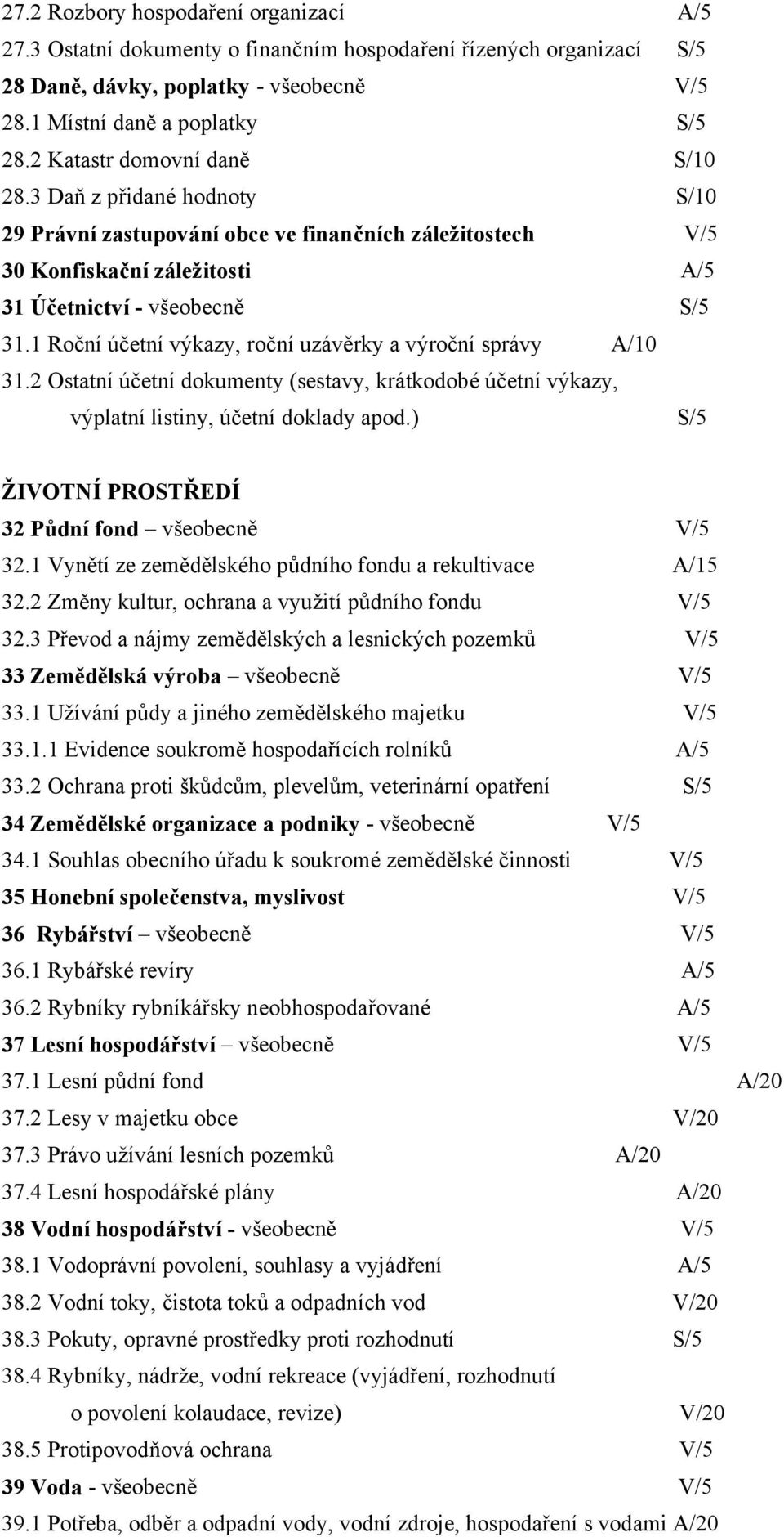 1 Roční účetní výkazy, roční uzávěrky a výroční správy A/10 31.2 Ostatní účetní dokumenty (sestavy, krátkodobé účetní výkazy, výplatní listiny, účetní doklady apod.