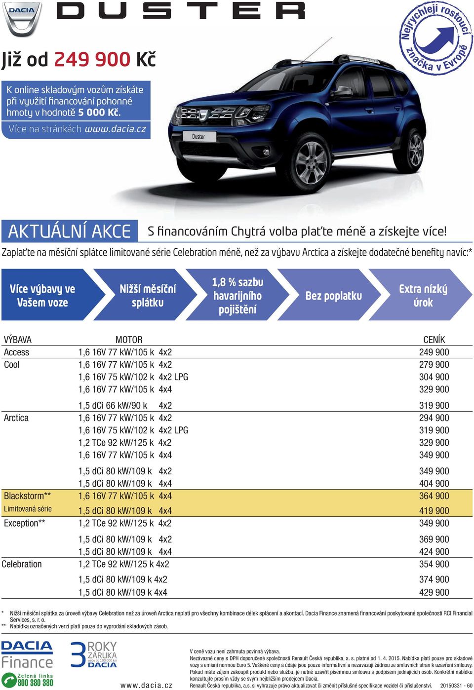 Zaplaťte na měsíční splátce limitované série celebration méně, než za výbavu Arctica a získejte dodatečné benefity navíc:* Více výbavy ve Vašem voze Nižší měsíční splátku 1,8 % sazbu havarijního