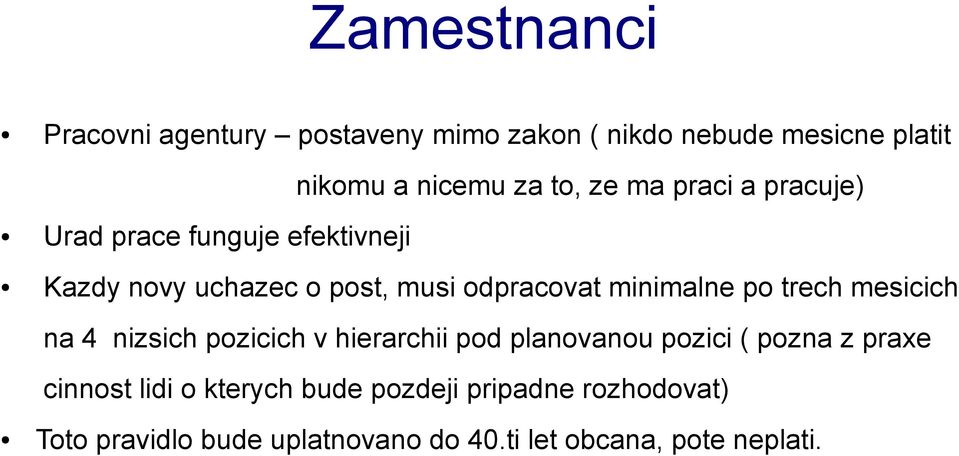 minimalne po trech mesicich na 4 nizsich pozicich v hierarchii pod planovanou pozici ( pozna z praxe