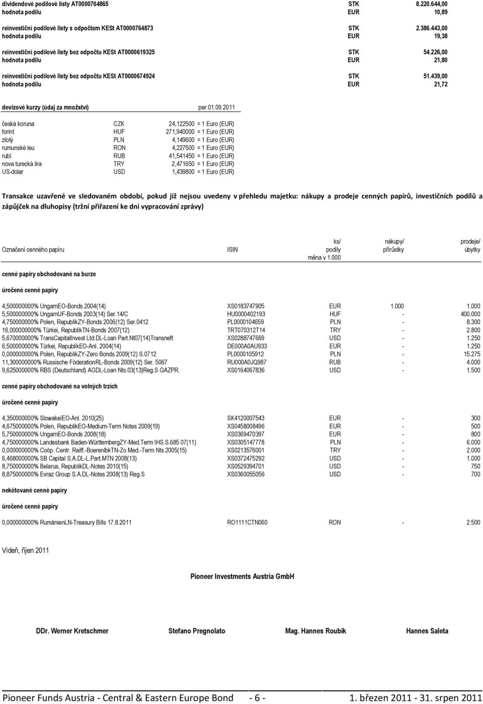 439,00 hodnota podílu EUR 21,72 devizové kurzy (údaj za množství) per 01.09.