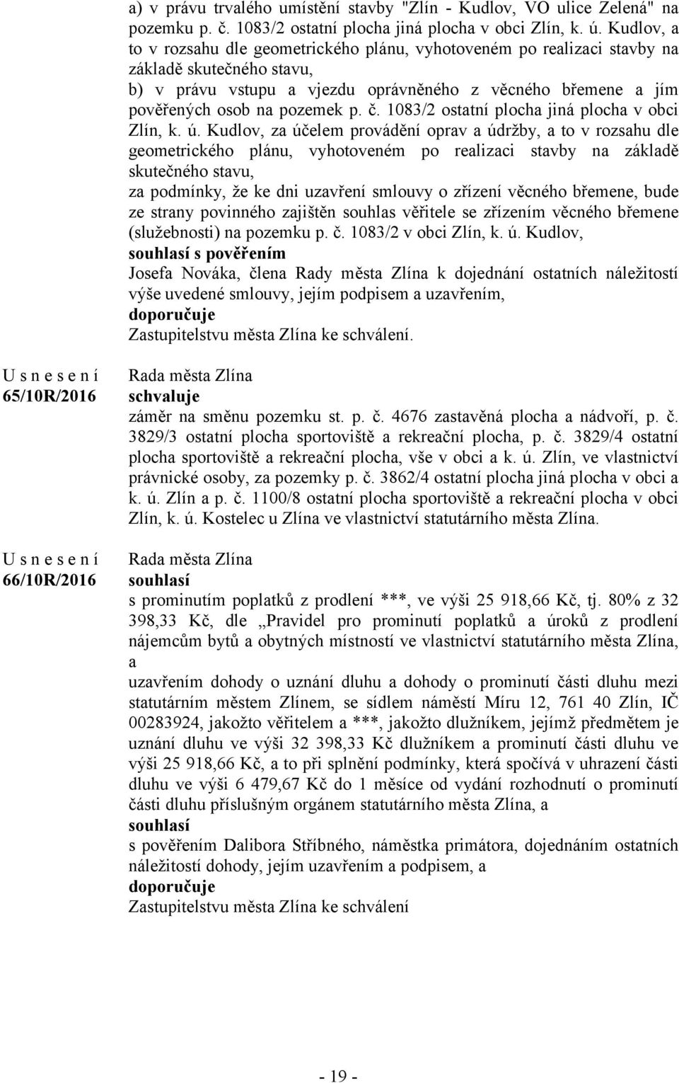 p. č. 1083/2 ostatní plocha jiná plocha v obci Zlín, k. ú.