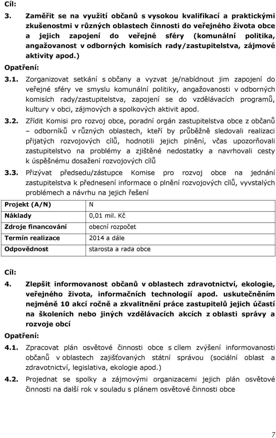 Zorganizovat setkání s občany a vyzvat je/nabídnout jim zapojení do veřejné sféry ve smyslu komunální politiky, angažovanosti v odborných komisích rady/zastupitelstva, zapojení se do vzdělávacích