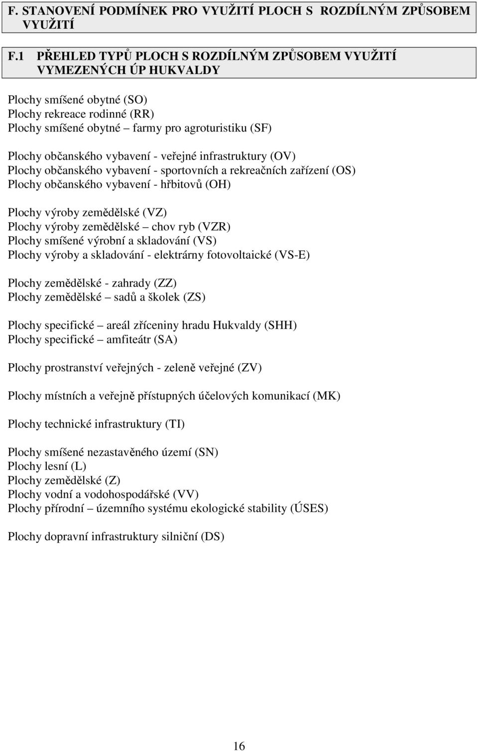 vybavení - veřejné infrastruktury (OV) Plochy občanského vybavení - sportovních a rekreačních zařízení (OS) Plochy občanského vybavení - hřbitovů (OH) Plochy výroby zemědělské (VZ) Plochy výroby