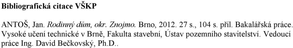 Vysoké učení technické v Brně, Fakulta stavební, Ústav