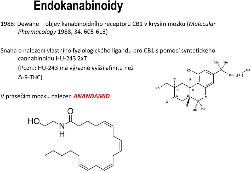 fyziologického ligandu pro CB1 s pomocísyntetického cannabinoidu HU-243 2xT