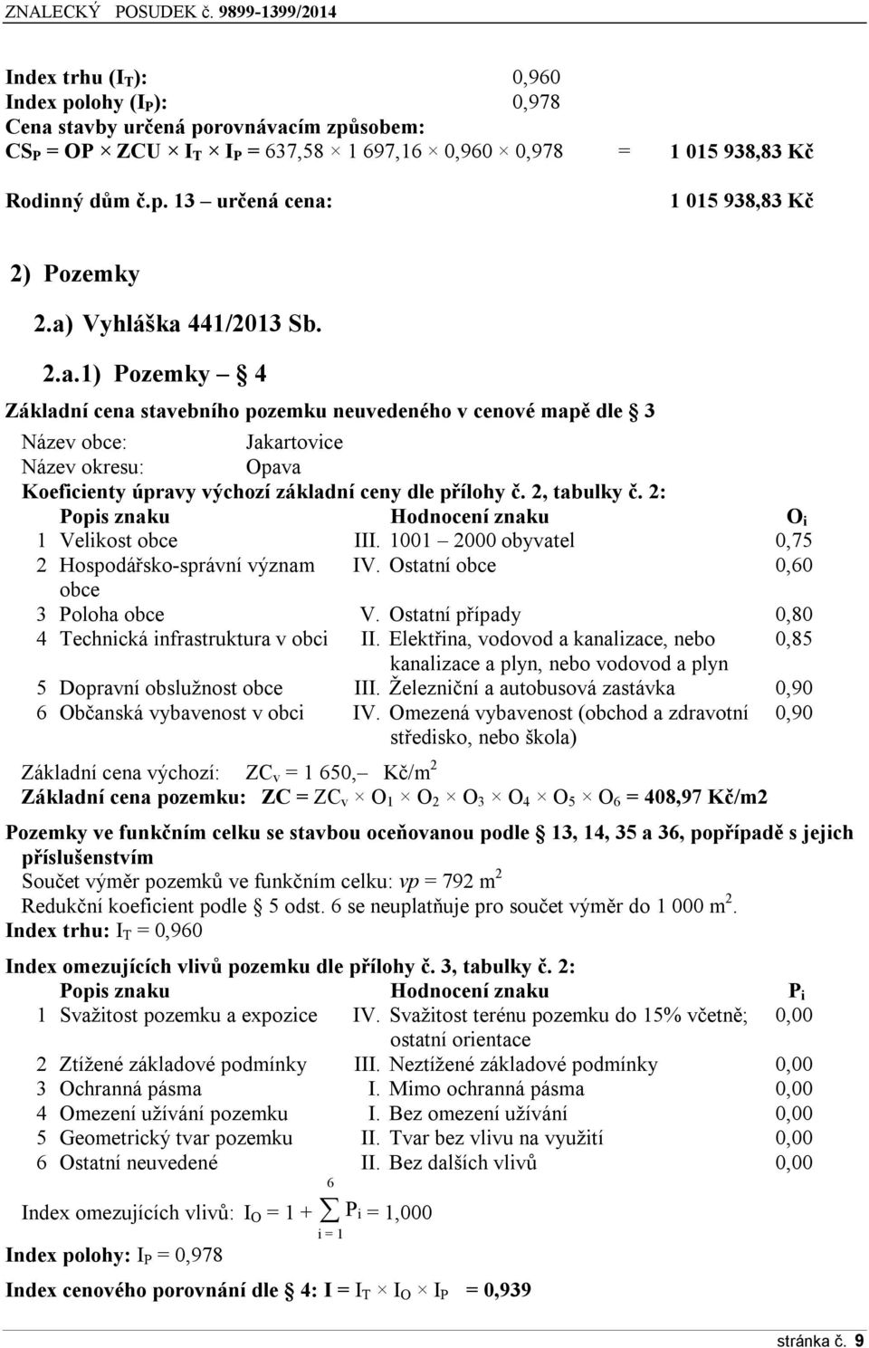 2, tabulky č. 2: Popis znaku Hodnocení znaku O i 1 Velikost obce III. 1001 2000 obyvatel 0,75 2 Hospodářsko-správní význam IV. Ostatní obce 0,60 obce 3 Poloha obce V.