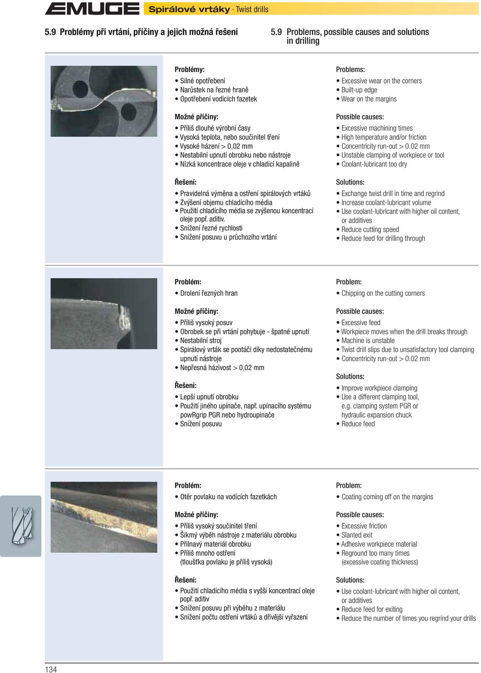 Problems: Possible causes: Solutions: or additives Problém: Možné příčiny: Obrobek se při vrtání pohybuje - špatné upnutí upnutí nástroje Řešení: powrgrip PGR