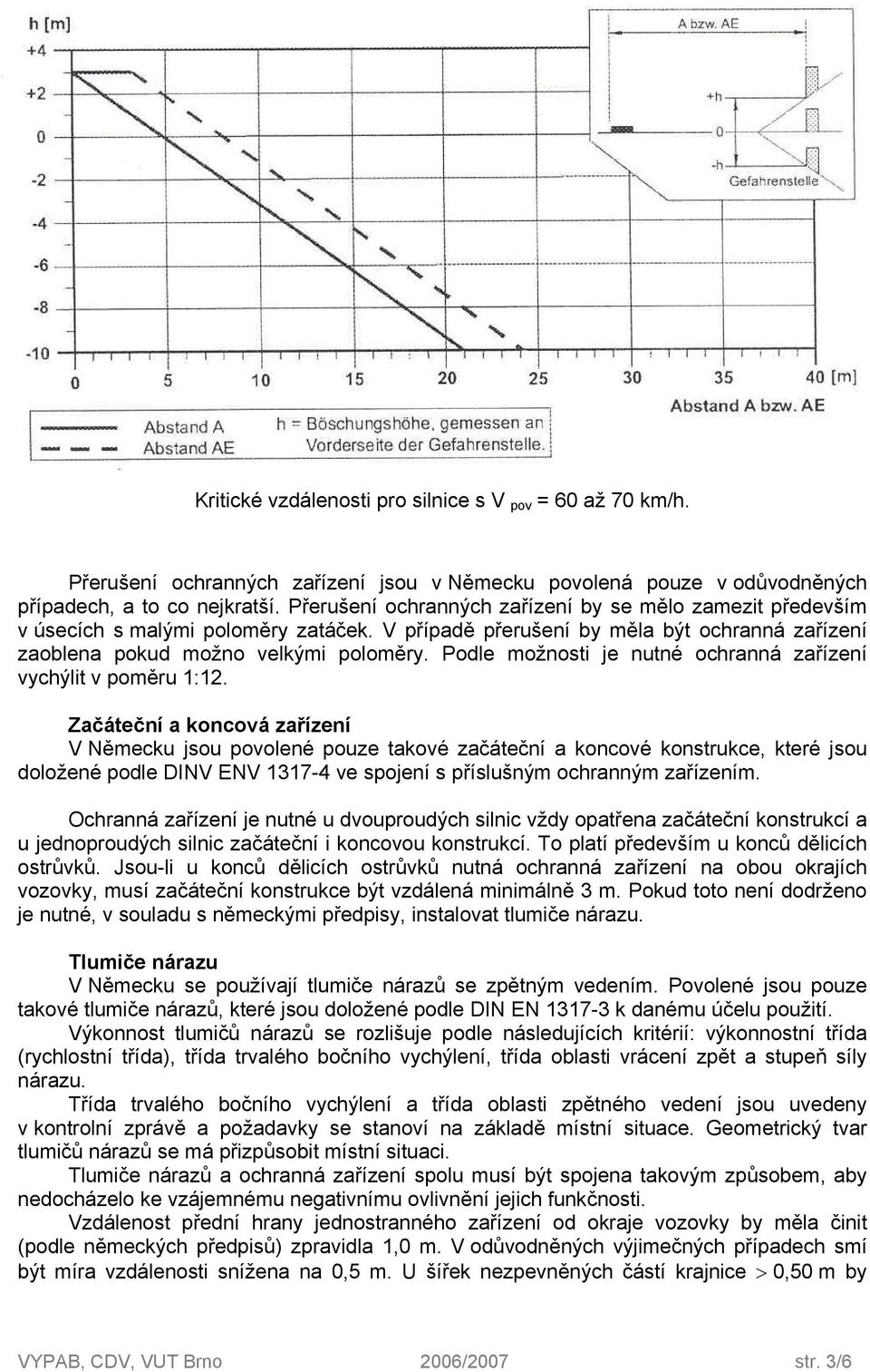 Podle možnosti je nutné ochranná zařízení vychýlit v poměru 1:12.