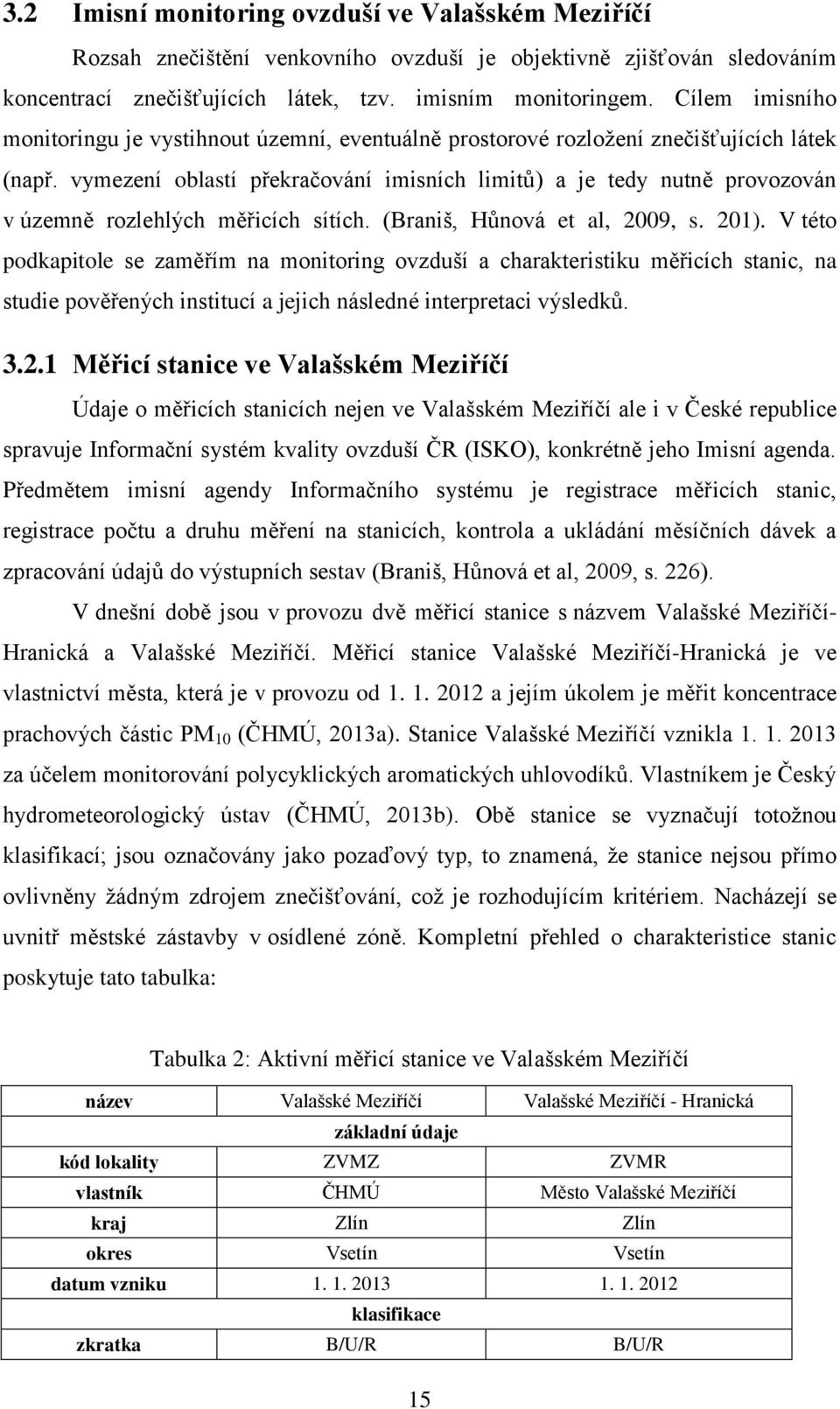 vymezení oblastí překračování imisních limitů) a je tedy nutně provozován v územně rozlehlých měřicích sítích. (Braniš, Hůnová et al, 2009, s. 201).