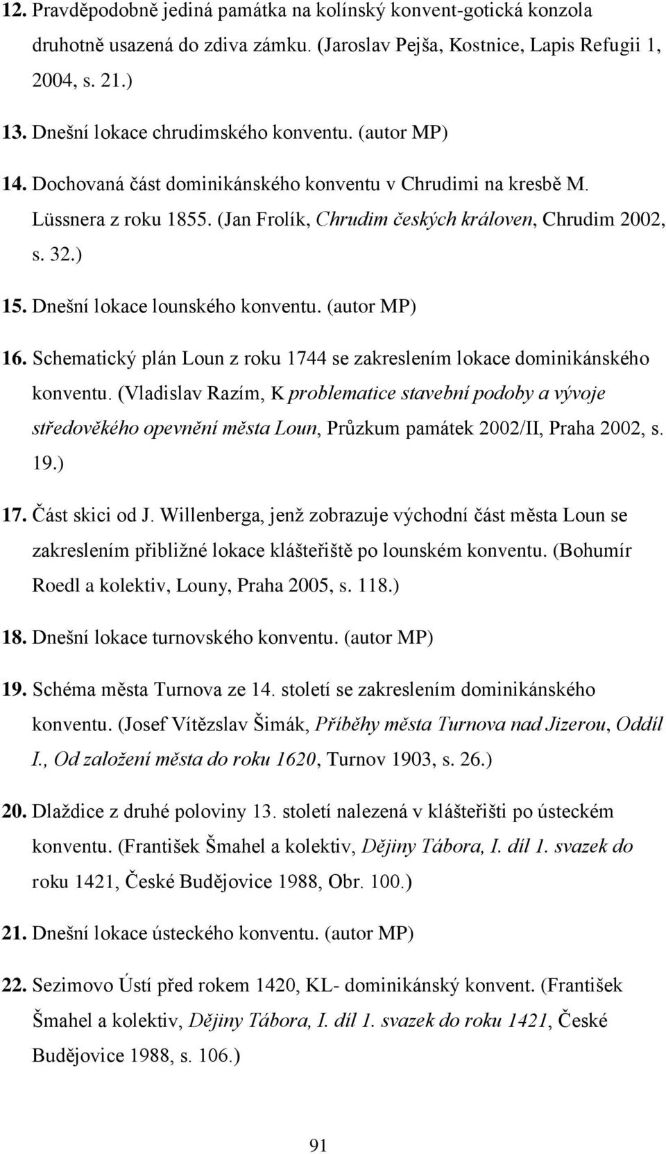 (autor MP) 16. Schematický plán Loun z roku 1744 se zakreslením lokace dominikánského konventu.