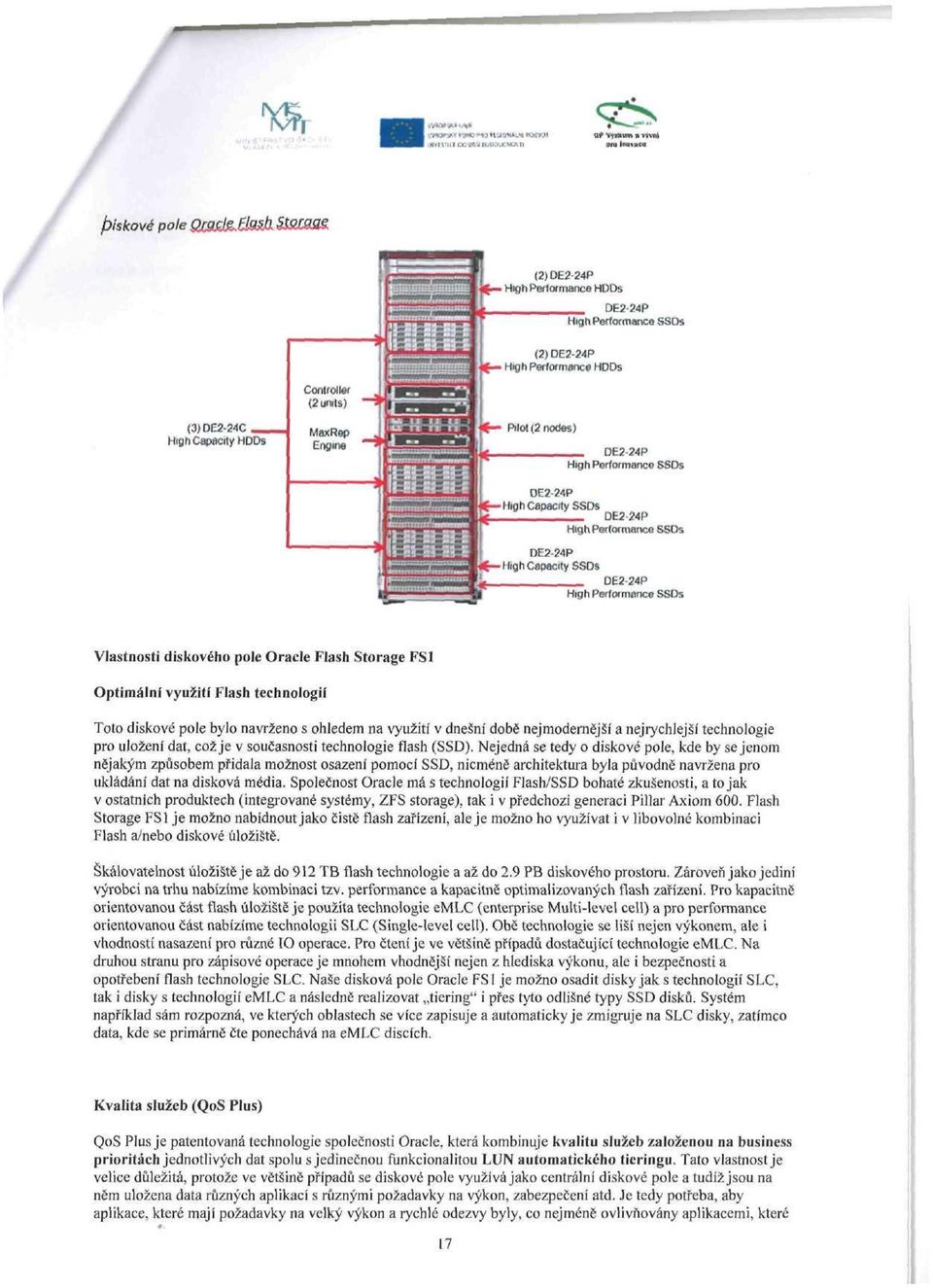 High Performance SSDs DE2-24P HighCapacitySSDs DE2-24P High Performance SSDs Vlastnosti diskového pole Oracle Flash Storage FS Optimální využití Flash technologií Toto diskové pole bylo navrženo s