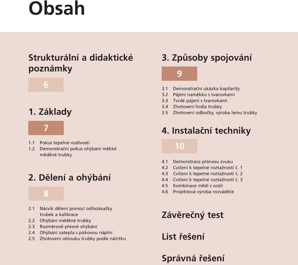 ZpÛsoby spojování 9 3.1 Demonstraãní ukázka kapilarity 3.2 Pájení namûkko s tvarovkami 3.3 Tvrdé pájení s tvarovkami 3.4 Zhotovení hrdla trubky 3.5 Zhotovení odboãky, v roba lemu trubky 4.