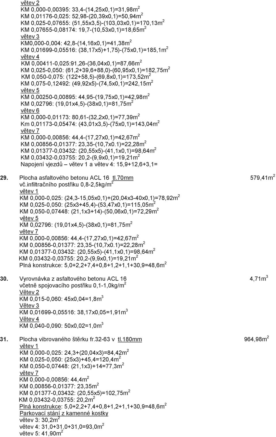 (61,2+39,6+88,0)-(60,95x0,1)=182,75m 2 KM 0,050-0,075: (122+58,5)-(69,8x0,1)=173,52m 2 KM 0,075-0,12492: (49,92x5)-(74,5x0,1)=242,15m 2 v tev 5 KM 0,00250-0,00895: 44,95-(19,75x0,1)=42,98m 2 KM