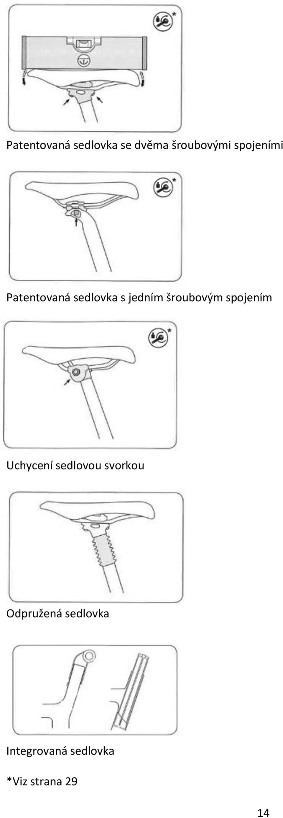 šroubovým spojením Uchycení sedlovou svorkou