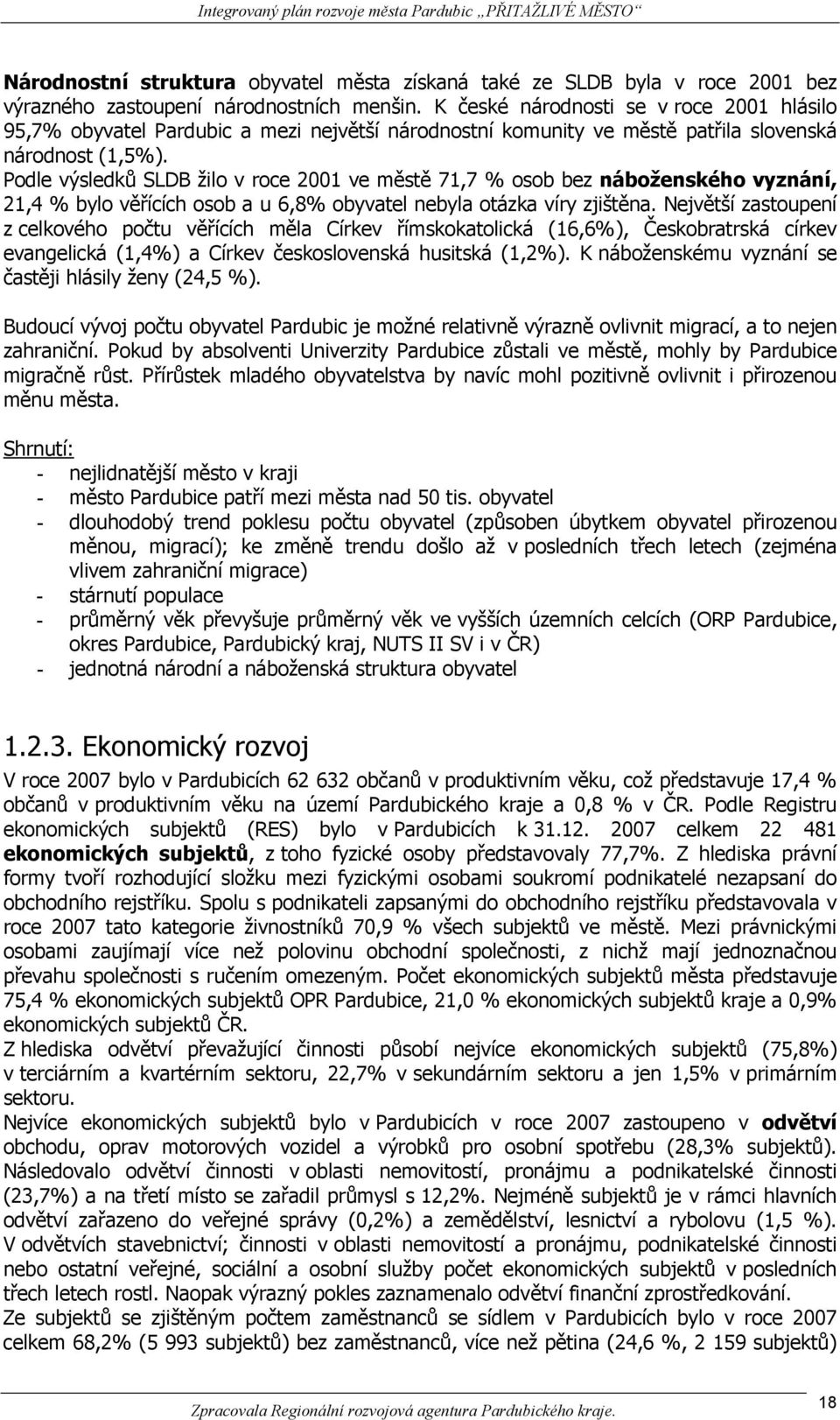 Podle výsledků SLDB žilo v roce 2001 ve městě 71,7 % osob bez náboženského vyznání, 21,4 % bylo věřících osob a u 6,8% obyvatel nebyla otázka víry zjištěna.