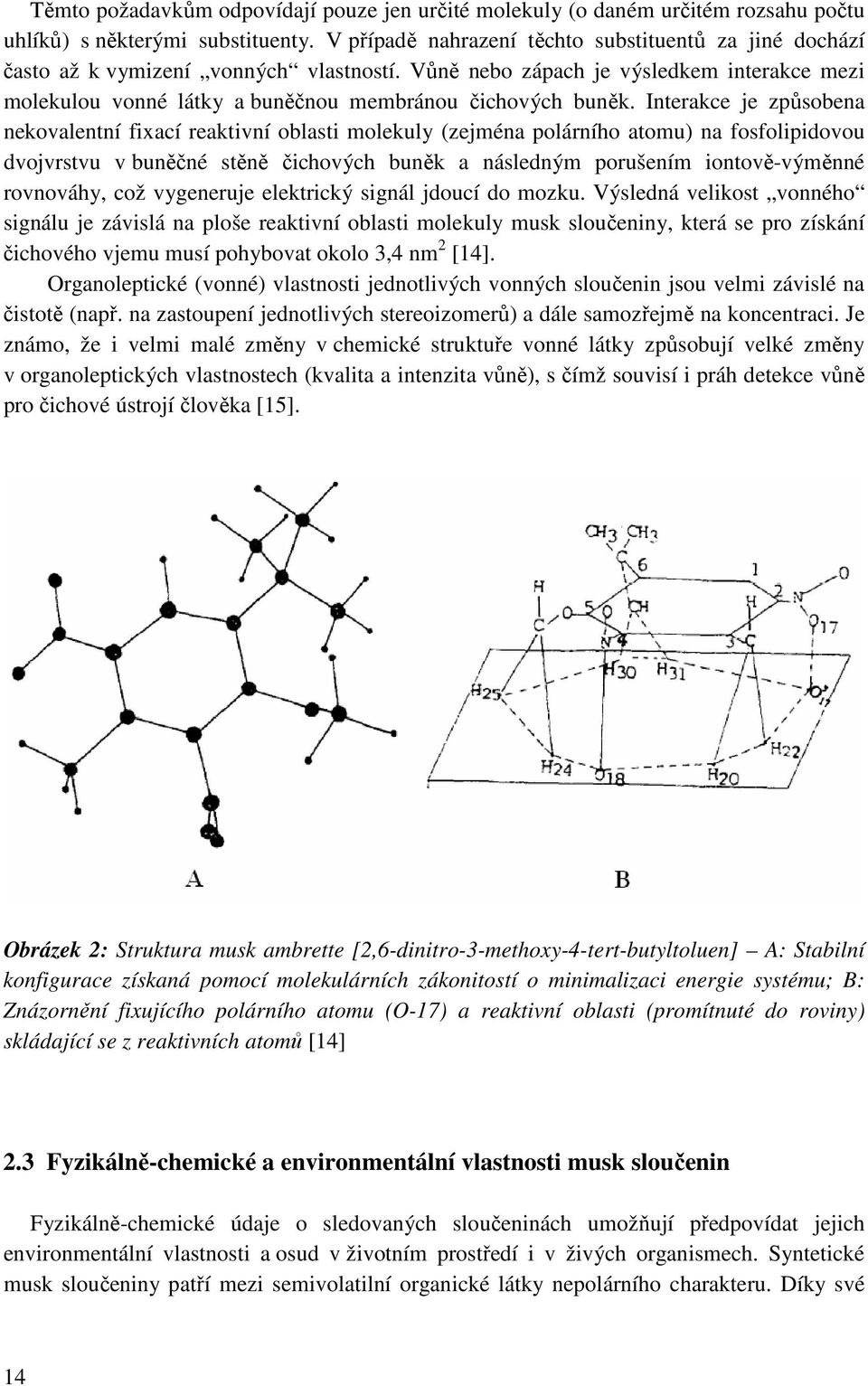 Interakce je způsobena nekovalentní fixací reaktivní oblasti molekuly (zejména polárního atomu) na fosfolipidovou dvojvrstvu v buněčné stěně čichových buněk a následným porušením iontově-výměnné