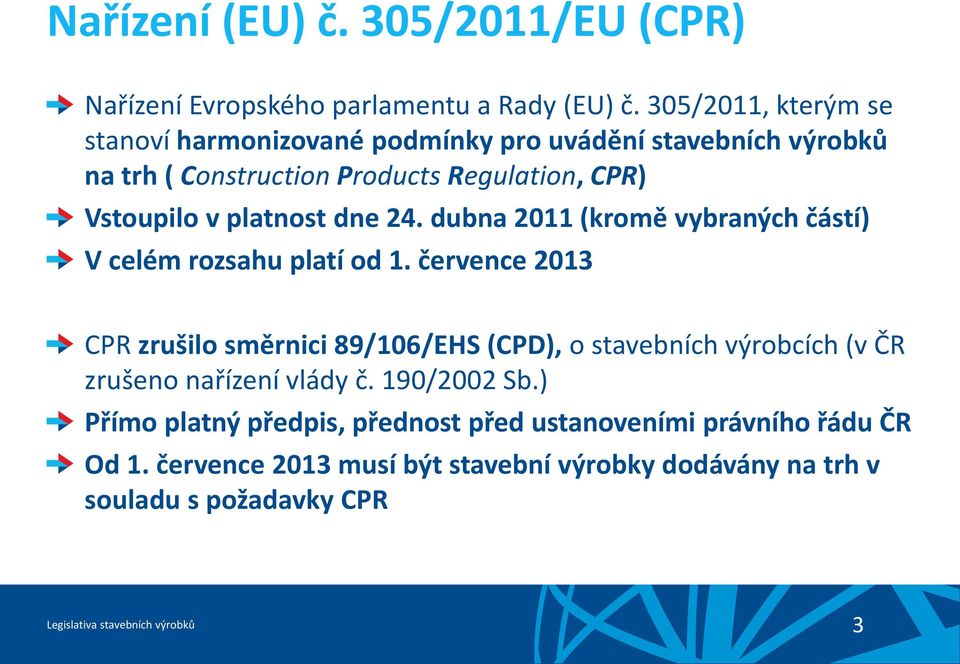 dne 24. dubna 2011 (kromě vybraných částí) V celém rozsahu platí od 1.