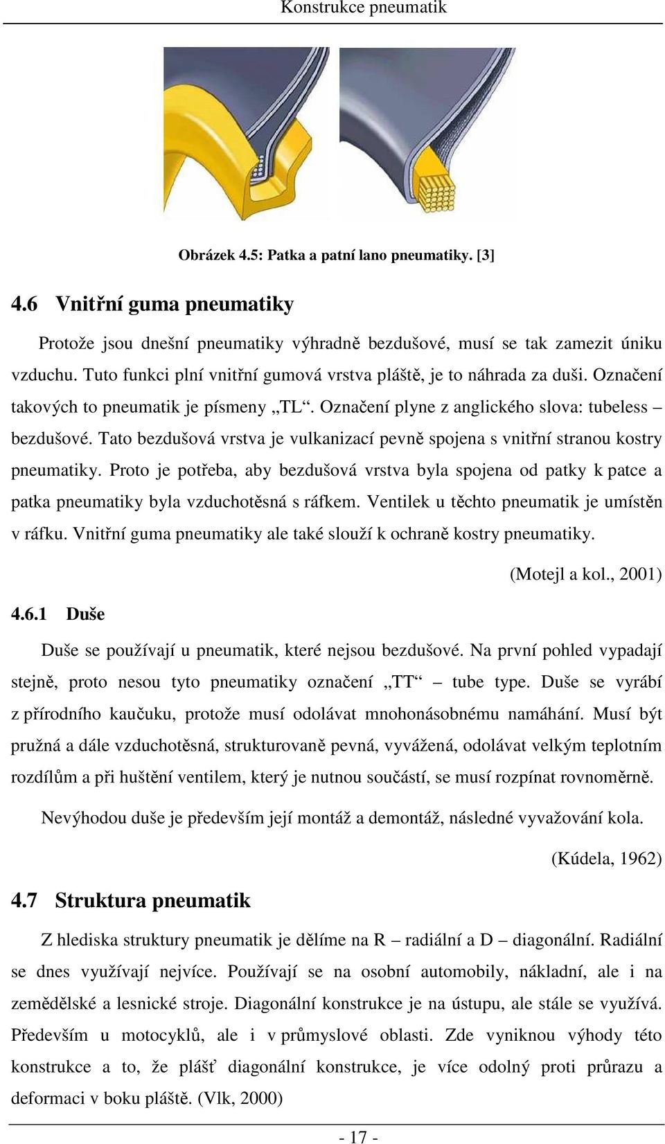 Tato bezdušová vrstva je vulkanizací pevně spojena s vnitřní stranou kostry pneumatiky.