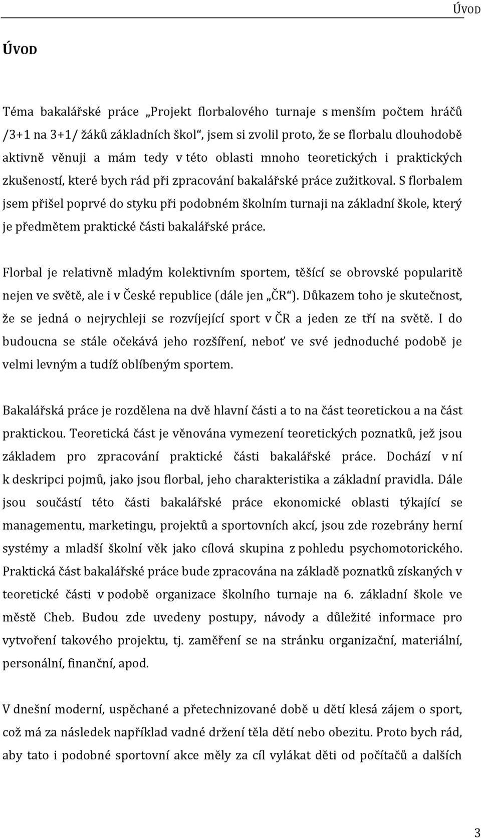 S florbalem jsem přišel poprvé do styku při podobném školním turnaji na základní škole, který je předmětem praktické části bakalářské práce.