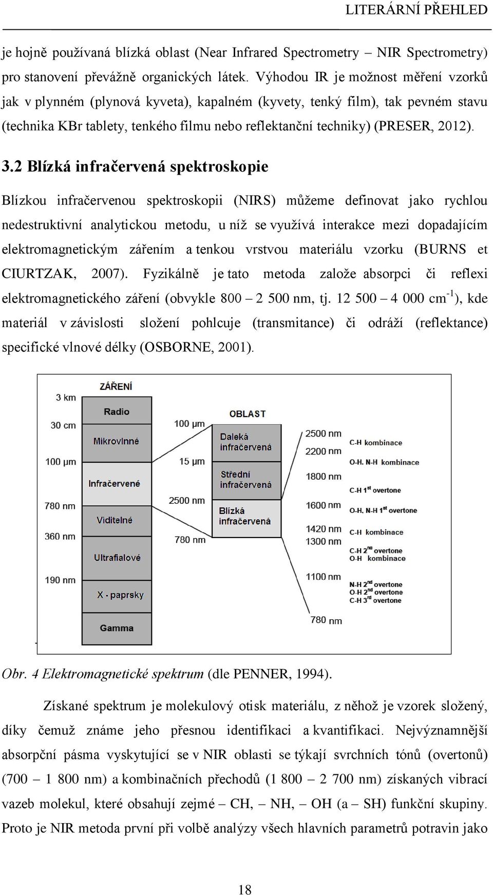 2 Blízká infračervená spektroskopie Blízkou infračervenou spektroskopii (NIRS) můžeme definovat jako rychlou nedestruktivní analytickou metodu, u níž se využívá interakce mezi dopadajícím