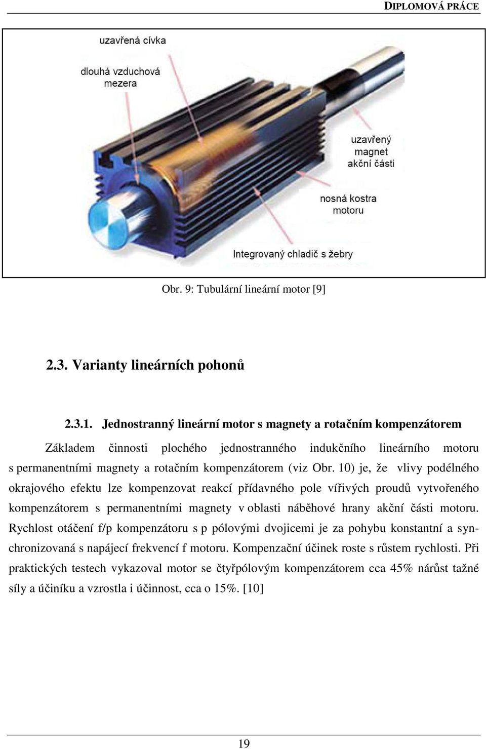 10) je, že vlivy podélného okrajového efektu lze kompenzovat reakcí přídavného pole vířivých proudů vytvořeného kompenzátorem s permanentními magnety v oblasti náběhové hrany akční části motoru.