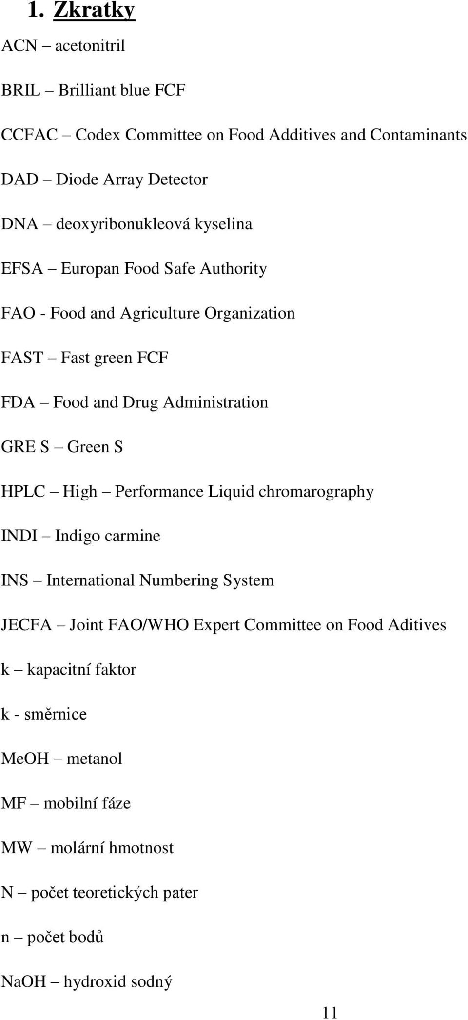Administration GRE S Green S HPLC High Performance Liquid chromarography INDI Indigo carmine INS International Numbering System JECFA Joint FAO/WHO