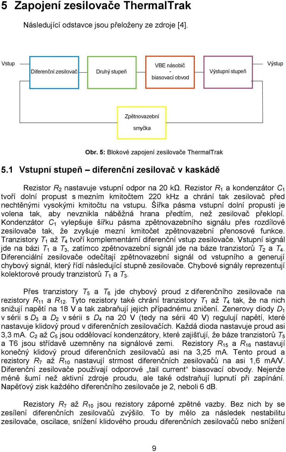 1 Vstupní stupeň diferenční zesilovač v kaskádě Rezistor R 2 nastavuje vstupní odpor na 20 kω.