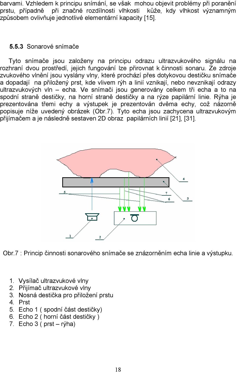 [15]. 5.5.3 Sonarové snímače Tyto snímače jsou založeny na principu odrazu ultrazvukového signálu na rozhraní dvou prostředí, jejich fungování lze přirovnat k činnosti sonaru.