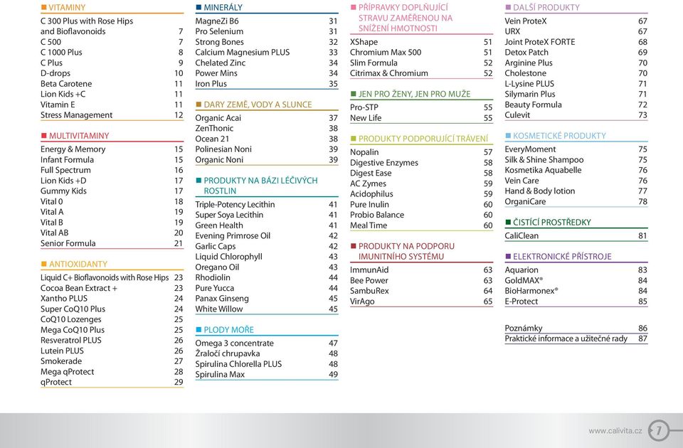 Extract + 23 Xantho PLUS 24 Super CoQ10 Plus 24 CoQ10 Lozenges 25 Mega CoQ10 Plus 25 Resveratrol PLUS 26 Lutein PLUS 26 Smokerade 27 Mega qprotect 28 qprotect 29 MINERÁLY MagneZi B6 31 Pro Selenium