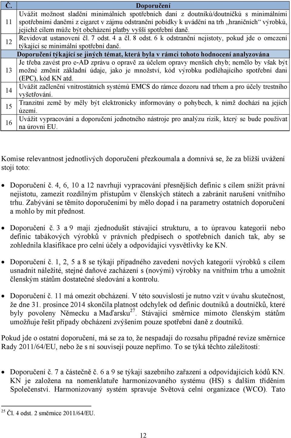 Doporučení týkající se jiných témat, která byla v rámci tohoto hodnocení analyzována Je třeba zavést pro e-ad zprávu o opravě za účelem opravy menších chyb; nemělo by však být 13 možné změnit