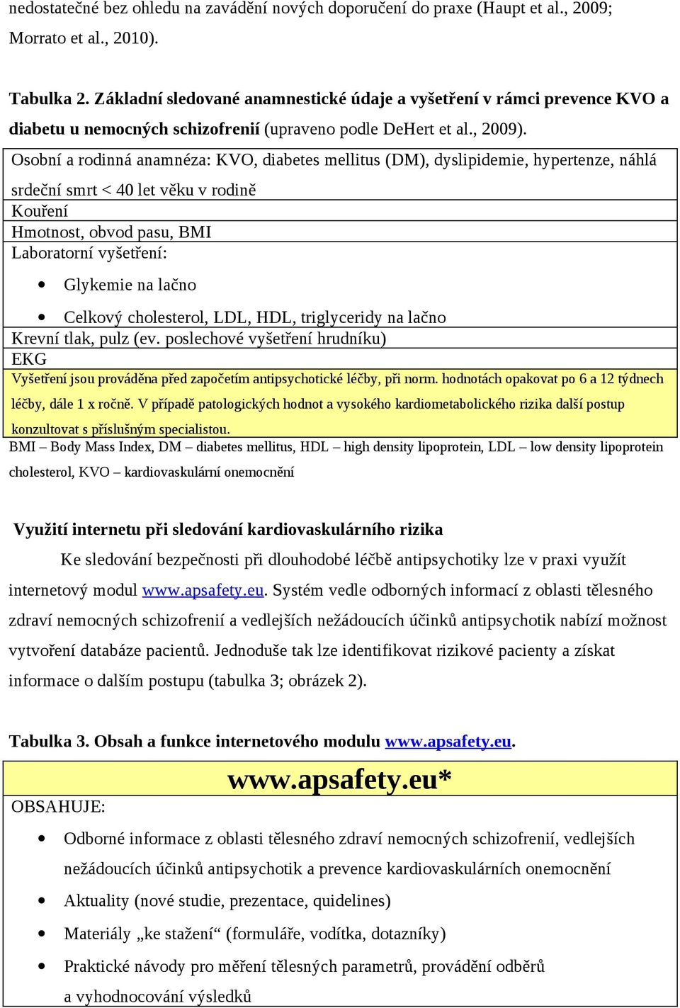 Osobní a rodinná anamnéza: KVO, diabetes mellitus (DM), dyslipidemie, hypertenze, náhlá srdeční smrt < 40 let věku v rodině Kouření Hmotnost, obvod pasu, BMI Laboratorní vyšetření: Glykemie na lačno