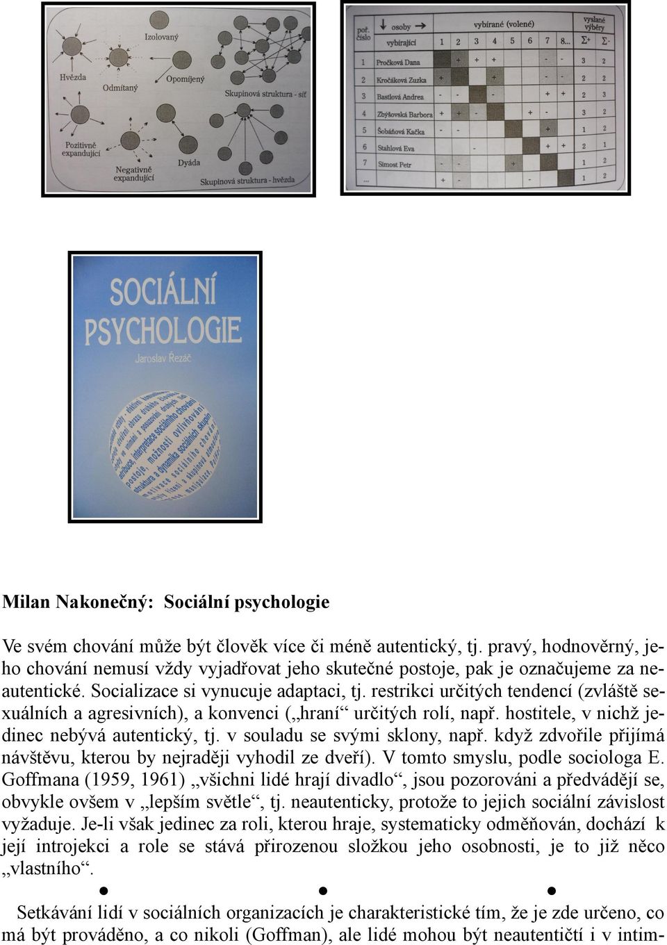 restrikci určitých tendencí (zvláště sexuálních a agresivních), a konvenci ( hraní určitých rolí, např. hostitele, v nichž jedinec nebývá autentický, tj. v souladu se svými sklony, např.