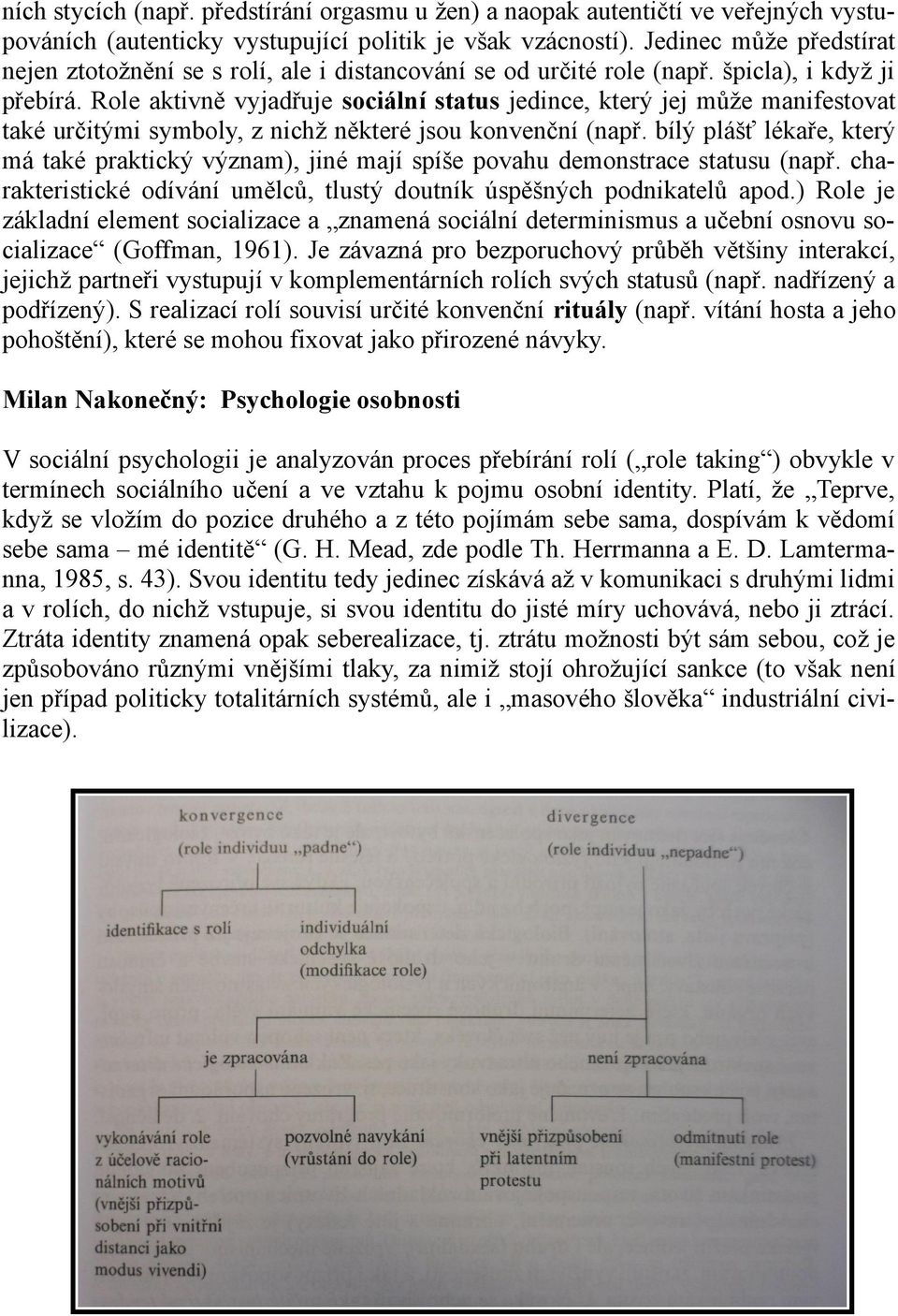 Role aktivně vyjadřuje sociální status jedince, který jej může manifestovat také určitými symboly, z nichž některé jsou konvenční (např.