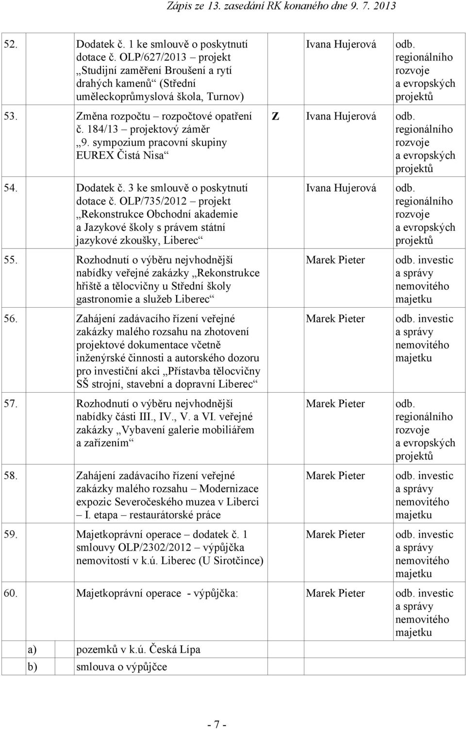 OLP/735/2012 projekt Rekonstrukce Obchodní akademie a Jazykové školy s právem státní jazykové zkoušky, Liberec 55.