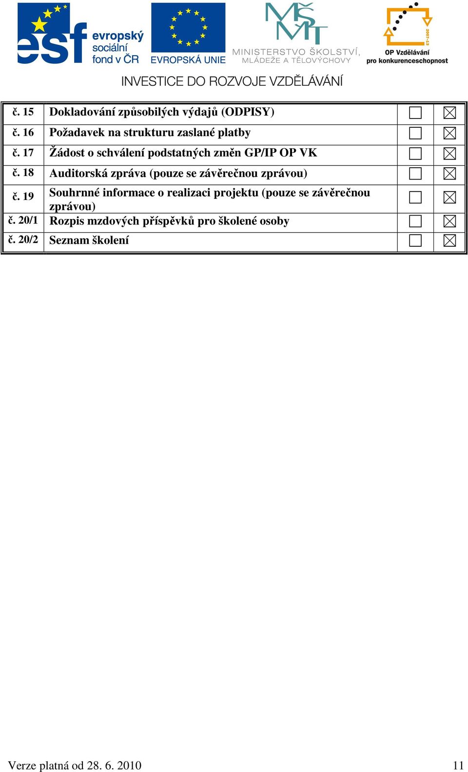 18 Auditorská zpráva (pouze se závěrečnou zprávou) č.