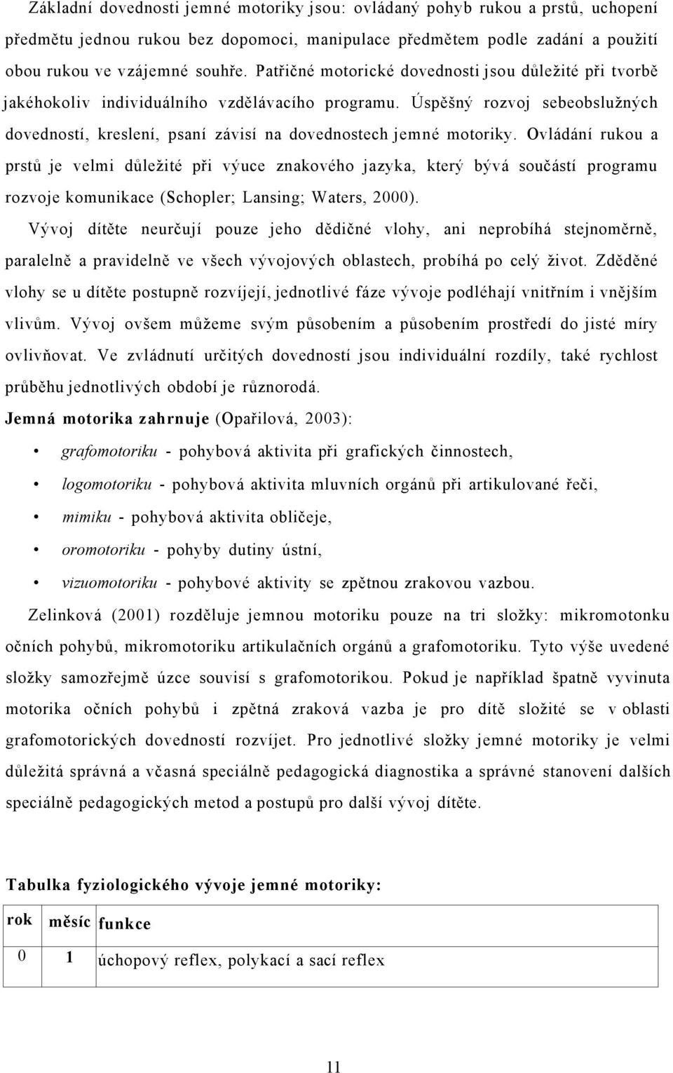 Úspěšný rozvoj sebeobslužných dovedností, kreslení, psaní závisí na dovednostech jemné motoriky.