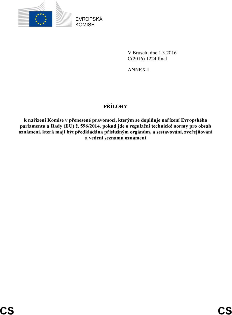 se doplňuje nařízení Evropského parlamentu a Rady (EU) č.