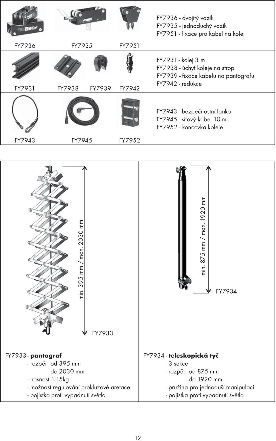 min. 395 mm / max. 2030 mm min. 875 mm / max.