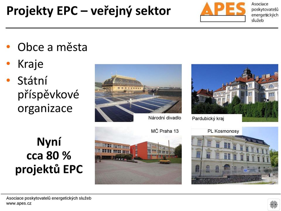 Nyní cca 80 % projektů EPC Národní