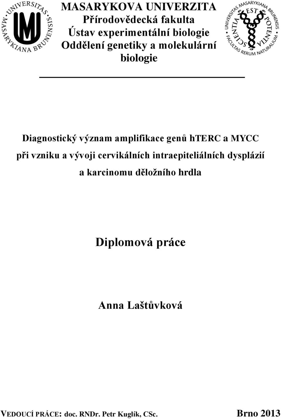 vzniku a vývoji cervikálních intraepiteliálních dysplázií a karcinomu děložního hrdla