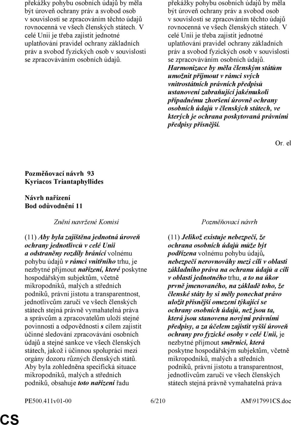 Harmonizace by měla členským státům umožnit přijmout v rámci svých vnitrostátních právních předpisů ustanovení zabraňující jakémukoli případnému zhoršení úrovně ochrany osobních údajů v členských