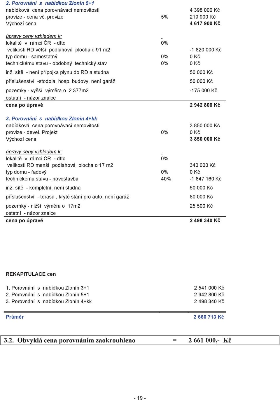 technickému stavu - obdobný technický stav 0% 0 Kč inž. sítě - není přípojka plynu do RD a studna příslušenství -stodola, hosp.