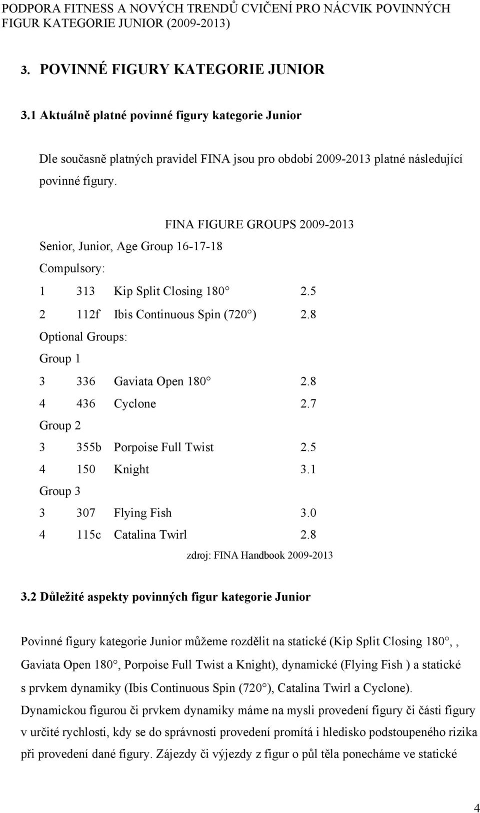 8 4 436 Cyclone 2.7 Group 2 3 355b Porpoise Full Twist 2.5 4 150 Knight 3.1 Group 3 3 307 Flying Fish 3.0 4 115c Catalina Twirl 2.8 zdroj: FINA Handbook 2009-2013 3.