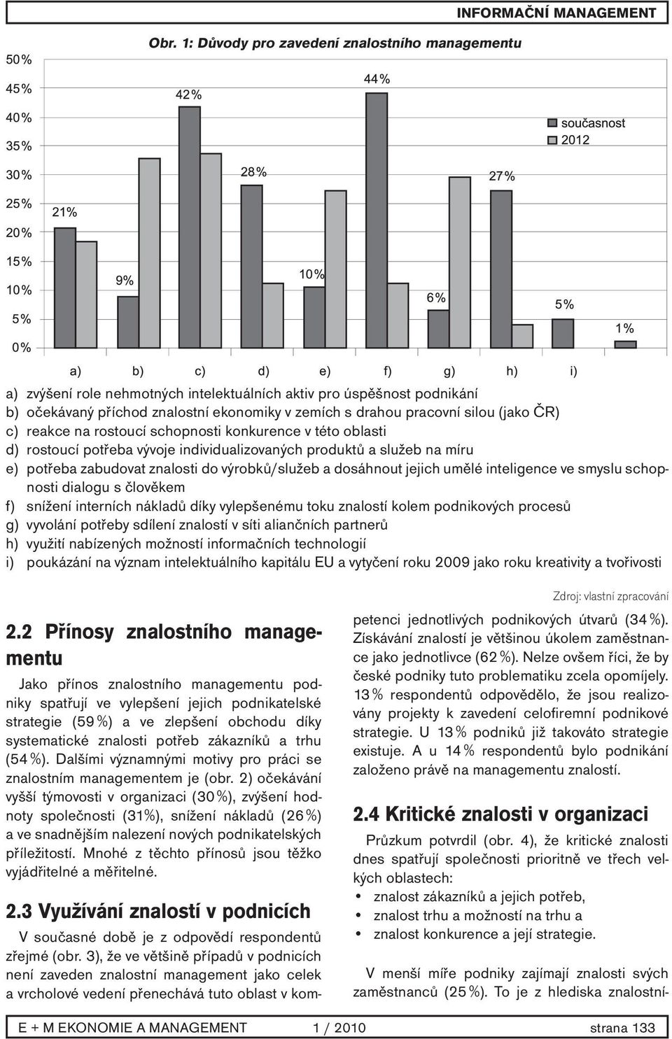 výrobků/služeb a dosáhnout jejich umělé inteligence ve smyslu schopnosti dialogu s člověkem f) snížení interních nákladů díky vylepšenému toku znalostí kolem podnikových procesů g) vyvolání potřeby