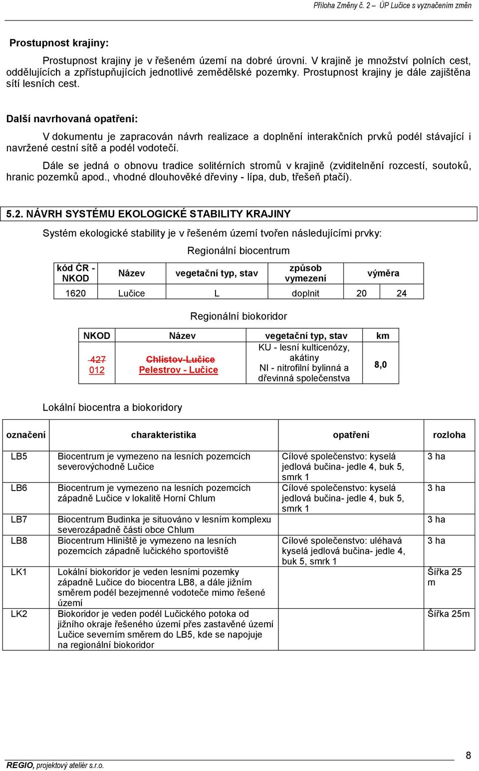 Další navrhovaná opatření: V dokumentu je zapracován návrh realizace a doplnění interakčních prvků podél stávající i navržené cestní sítě a podél vodotečí.